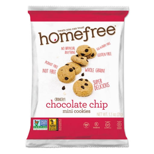 Picture of Gluten Free Chocolate Chip Mini Cookies, 1.1 Oz Pack, 30/carton