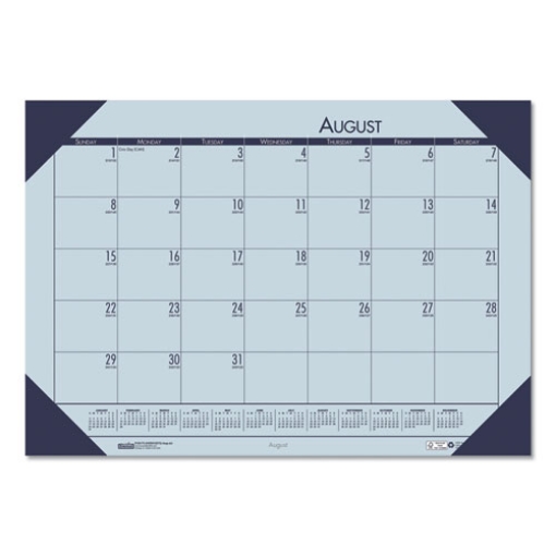 Picture of EcoTones Recycled Academic Desk Pad Calendar, 18.5 x 13, Orchid Sheets, Cordovan Corners, 12-Month (Aug-July): 2023-2024