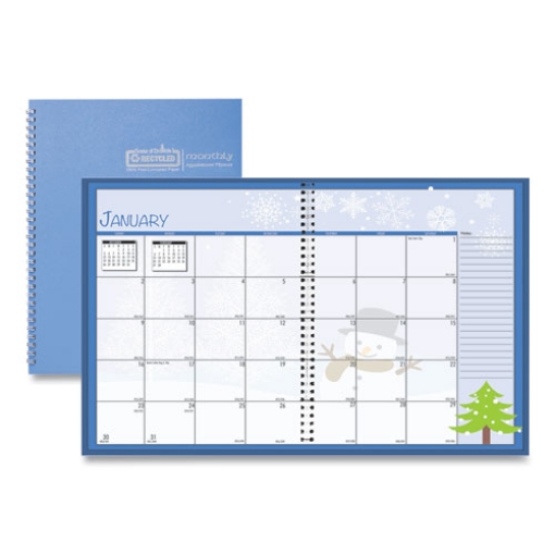 Picture of Seasonal Monthly Planner, Illustrated Seasons Artwork, 10 x 7, Light Blue Cover, 12-Month (Jan to Dec): 2024