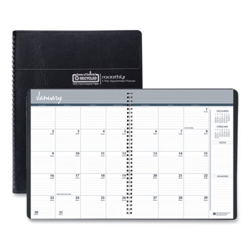 Picture of Recycled Monthly 5-Year/62-Month Planner, 11 x 8.5, Black Cover, 62-Month (Dec to Jan): 2023 to 2029