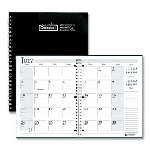 Picture of Spiralbound Academic Monthly Planner, 11 x 8.5, Black Cover, 14-Month (July to Aug): 2023 to 2024