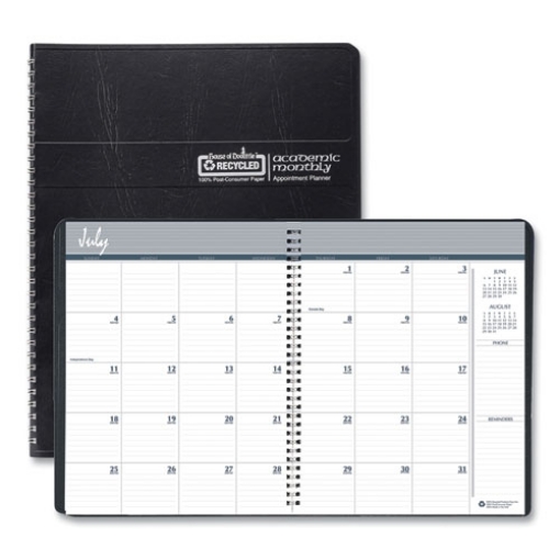 Picture of 14-Month Recycled Ruled Monthly Planner, 11 x 8.5, Black Cover, 14-Month (July to Aug): 2023 to 2024