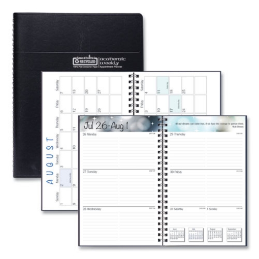 Picture of Recycled Academic Weekly/Monthly Appointment Planner, 8 x 5, Black Cover, 13-Month (Aug to Aug): 2023 to 2024