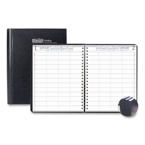Picture of Executive Series Four-Person Group Practice Daily Appointment Book, 11 x 8.5, Black Hard Cover, 12-Month (Jan to Dec): 2024