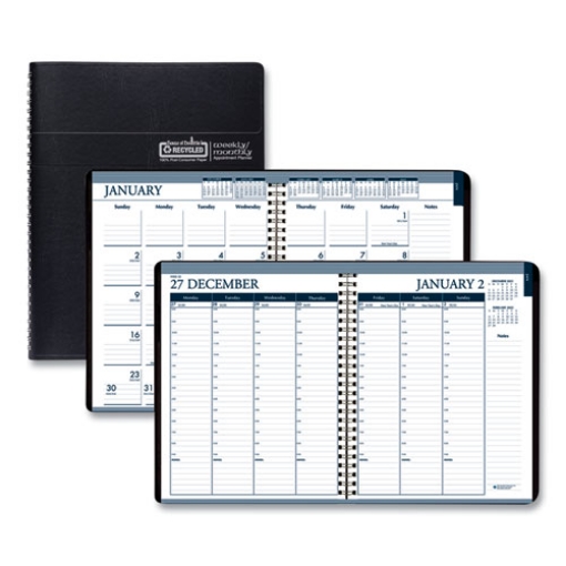 Picture of Recycled Wirebound Weekly/Monthly Planner, 11 x 8.5, Black Cover, 12-Month (Jan to Dec): 2024