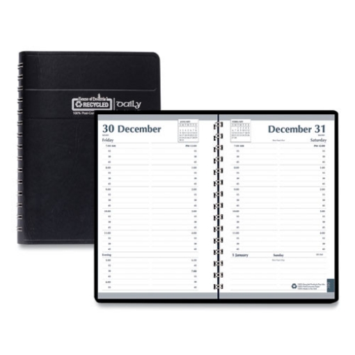 Picture of Memo Size Daily Appointment Book with 15-Minute Schedule, 8 x 5, Black Cover, 12-Month (Jan to Dec): 2024