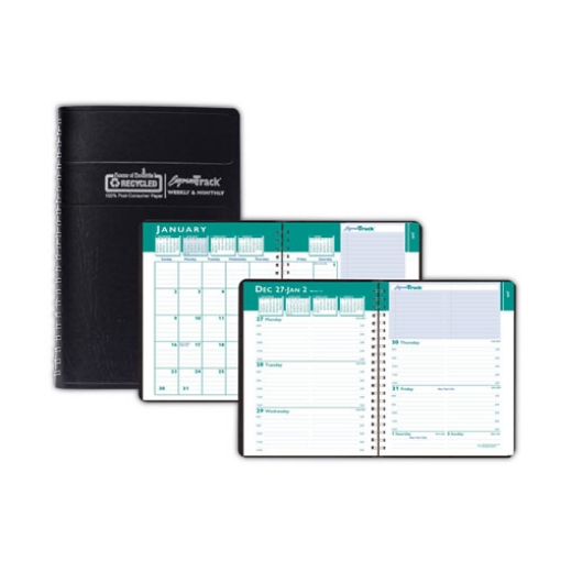 Picture of Express Track Recycled Weekly Appointment Book/Monthly Planner, 8 x 5, Black Cover, 13-Month (Jan to Jan): 2024 to 2025