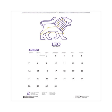 Picture of Recycled Academic Zodiac Wall Calendar, 11 x 14, Multicolor Sheets,12-Month (Aug to July): 2023 to 2024