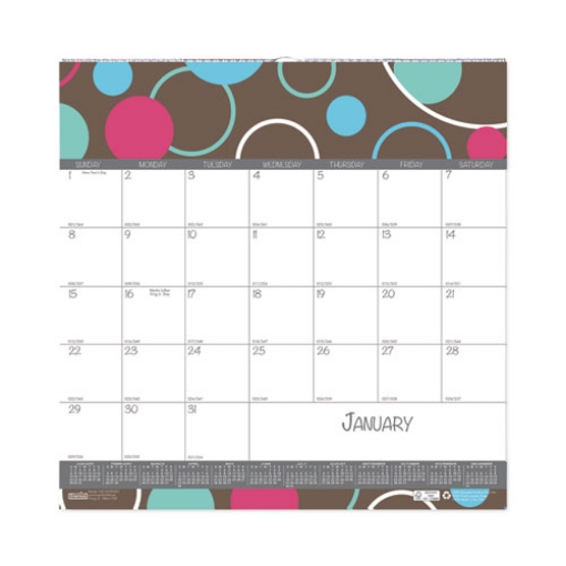 Picture of Recycled Bubbleluxe Wall Calendar, Bubbleluxe Artwork, 12 x 12, White/Multicolor Sheets, 12-Month (Jan to Dec): 2024