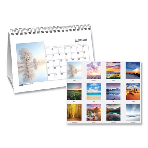 Picture of Earthscapes Recycled Desk Tent Monthly Calendar, Scenic Photography, 8.5 x 4.5, White Sheets, 12-Month (Jan to Dec): 2024