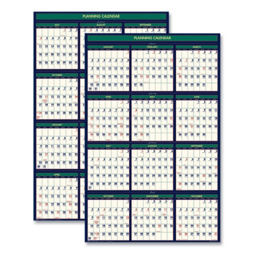 Picture of Four Seasons Business/Academic Recycled Wall Calendar, 24 x 37, 12-Month (July-June): 2023-2024, 12-Month (Jan to Dec): 2024