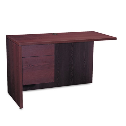 Picture of 10500 SERIES L WORKSTATION RETURN, 3/4 HEIGHT LEFT PED, 48W X 24D X 29.5H, MAHOGANY