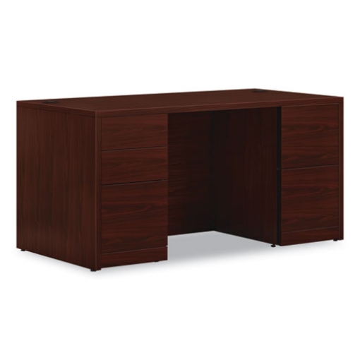 Picture of 10500 Series Double Pedestal Desk with Full Pedestals, 60" x 30" x 29.5", Mahogany