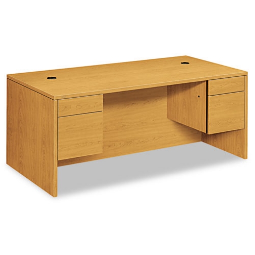 Picture of 10500 Series Double 3/4-Height Pedestal Desk, Left and Right: Box/File, 72" x 36" x 29.5", Harvest
