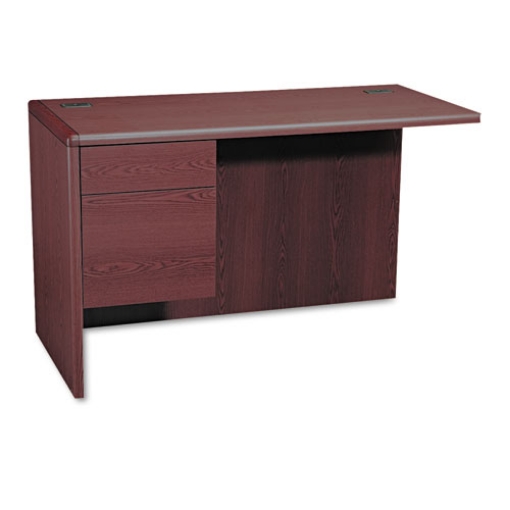 Picture of 10700 "L" WORKSTATION RETURN, LEFT 3/4 PEDESTAL, 48W X 24D X 29.5H, MAHOGANY