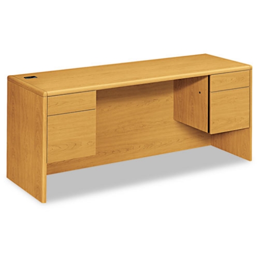 Picture of 10700 Kneespace Credenza, 3/4 Height Pedestals, 72w X 24d X 29.5h, Harvest