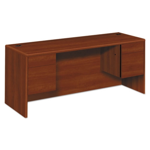 Picture of 10700 Kneespace Credenza, 3/4 Height Pedestals, 72w X 24d X 29.5h, Cognac