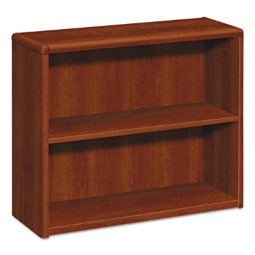 Picture of 10700 Series Wood Bookcase, Two-Shelf, 36w x 13.13d x 29.63h, Cognac