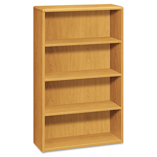 Picture of 10700 Series Wood Bookcase, Four-Shelf, 36w x 13.13d x 57.13h, Harvest