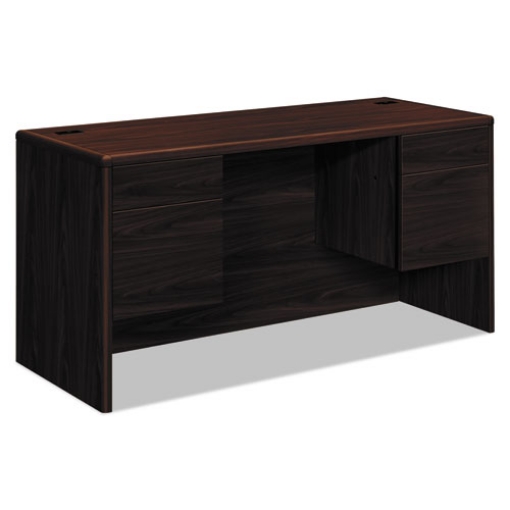 Picture of 10700 Kneespace Credenza, 3/4 Height Pedestals, 60w X 24d X 29.5h, Mahogany