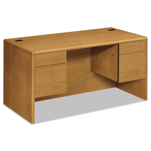 Picture of 10700 Series Double Pedestal Desk With Three-Quarter Height Pedestals, 60" X 30" X 29.5", Harvest