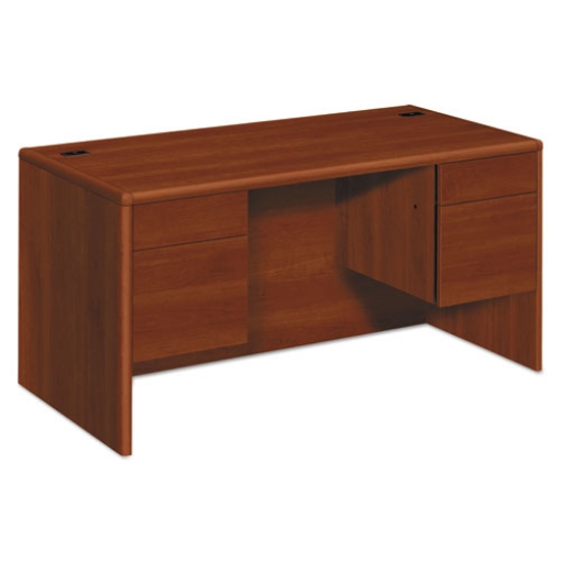 Picture of 10700 Series Double Pedestal Desk With Three-Quarter Height Pedestals, 60" X 30" X 29.5", Cognac