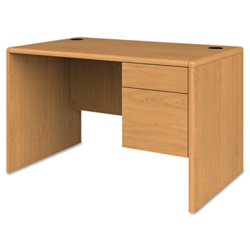 Picture of 10700 Series Single Pedestal Desk With Three-Quarter Height Right Pedestal, 48" X 30" X 29.5", Harvest