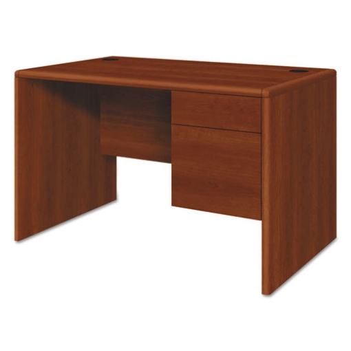 Picture of 10700 Series Single Pedestal Desk With Three-Quarter Height Right Pedestal, 48" X 30" X 29.5", Cognac