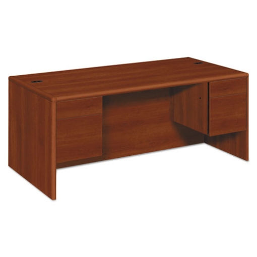 Picture of 10700 Series Double Pedestal Desk With Three-Quarter Height Pedestals, 72" X 36" X 29.5", Cognac