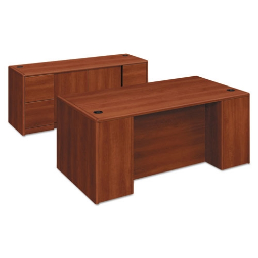 Picture of 10700 Series Double Pedestal Desk With Full-Height Pedestals, 72" X 36" X 29.5", Cognac