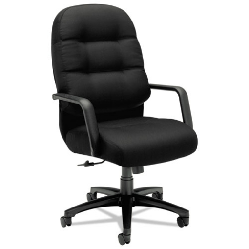 Picture of Pillow-Soft 2090 Series Executive High-Back Swivel/tilt Chair, Supports Up To 300 Lb, 17" To 21" Seat Height, Black