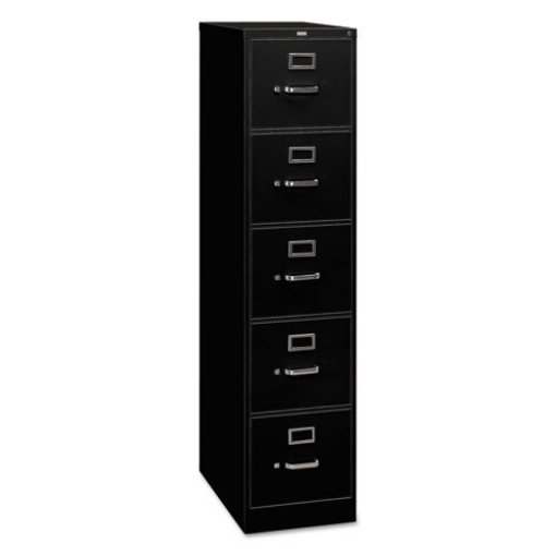 Picture of 310 Series Vertical File, 5 Letter-Size File Drawers, Black, 15" X 26.5" X 60"