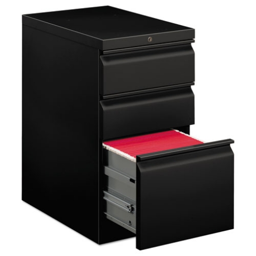 Picture of Brigade Mobile Pedestal With Pencil Tray Insert, Left Or Right, 3-Drawers: Box/box/file, Letter, Black, 15" X 22.88" X 28"