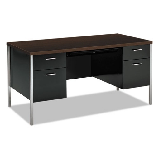 Picture of 34000 Series Double Pedestal Desk, 60" X 30" X 29.5", Mocha/black
