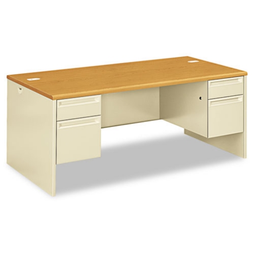 Picture of 38000 Series Double Pedestal Desk, 72" X 36" X 29.5", Harvest/putty