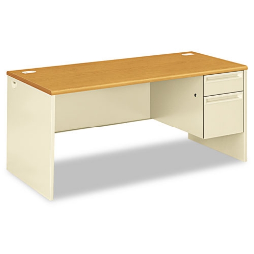 Picture of 38000 Series Right Pedestal Desk, 66" X 30" X 29.5", Harvest/putty