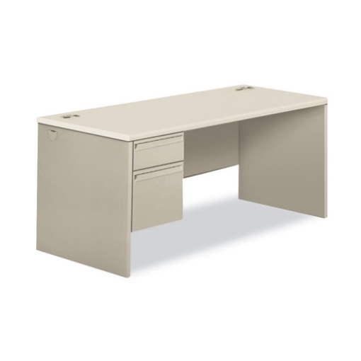 Picture of 38000 Series Left Pedestal Desk, 66" X 30" X 30", Light Gray/silver