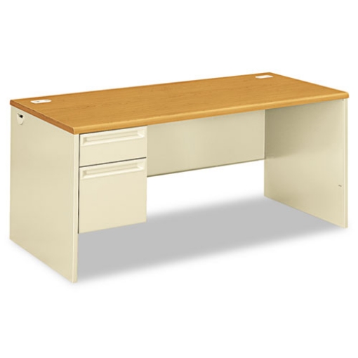 Picture of 38000 Series Left Pedestal Desk, 66" X 30" X 29.5", Harvest/putty