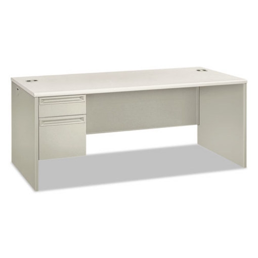 Picture of 38000 Series Left Pedestal Desk, 72" X 36" X 30", Light Gray/silver