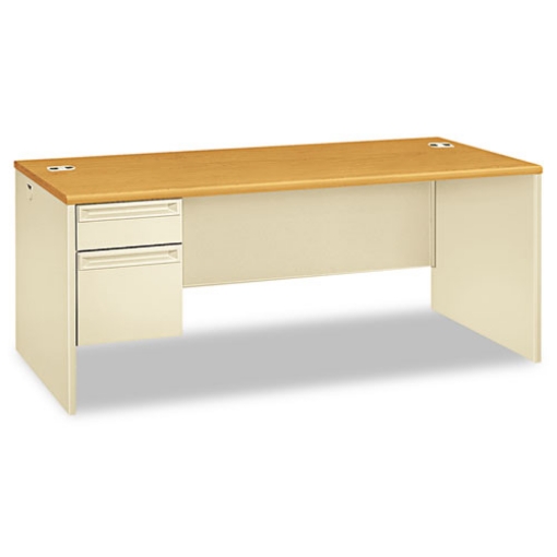 Picture of 38000 Series Left Pedestal Desk, 72" X 36" X 29.5", Harvest/putty