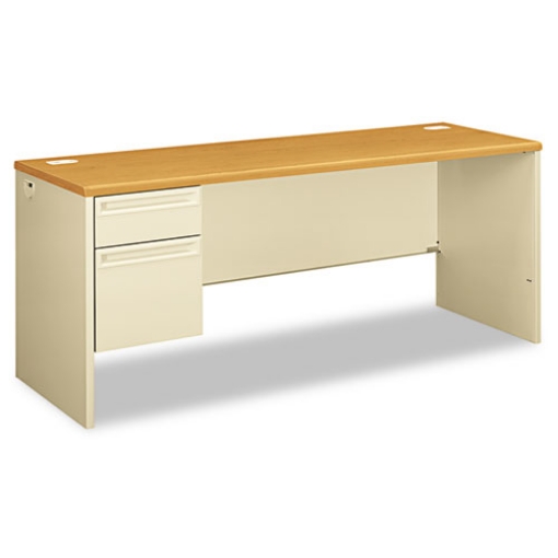 Picture of 38000 Series Left Pedestal Credenza, 72w X 24d X 29.5h, Harvest/putty