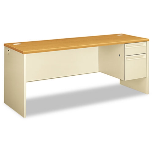 Picture of 38000 Series Right Pedestal Credenza, 72w X 24d X 29.5h, Harvest/putty