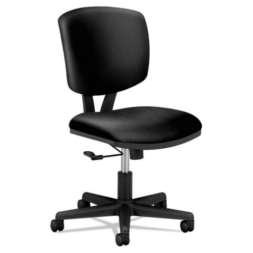 Picture of Volt Series Leather Task Chair, Supports Up To 250 Lb, 18" To 22.25" Seat Height, Black