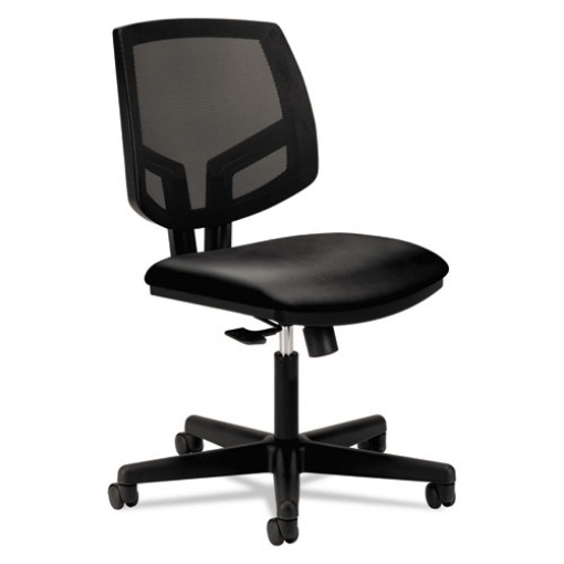 Picture of Volt Series Mesh Back Leather Task Chair, Supports Up To 250 Lb, 18.25" To 22" Seat Height, Black