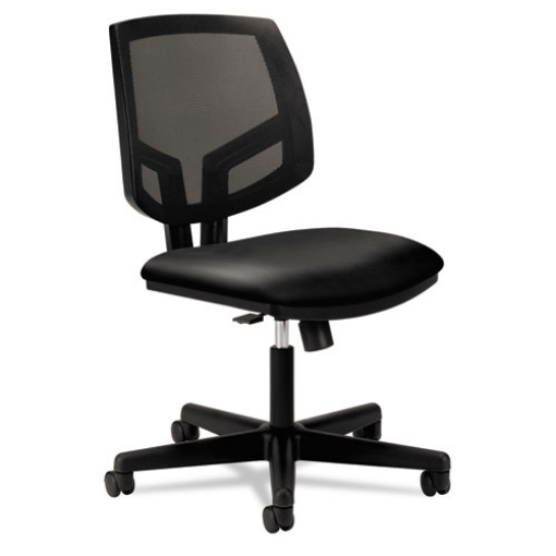 Picture of Volt Series Mesh Back Leather Task Chair With Synchro-Tilt, Supports Up To 250 Lb, 18.13" To 22.38" Seat Height, Black