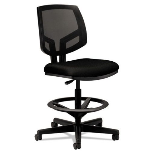 Picture of Volt Series Mesh Back Adjustable Task Stool, Supports Up To 275 Lb, 22.88" To 32.38" Seat Height, Black