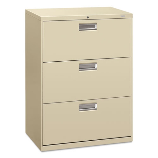 Picture of Brigade 600 Series Lateral File, 3 Legal/letter-Size File Drawers, Putty, 30" X 18" X 39.13"