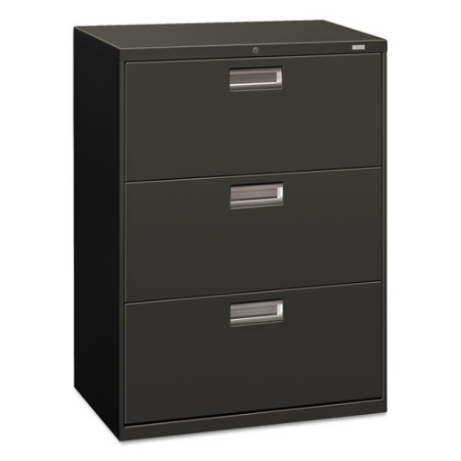 Picture of Brigade 600 Series Lateral File, 3 Legal/letter-Size File Drawers, Charcoal, 30" X 18" X 39.13"