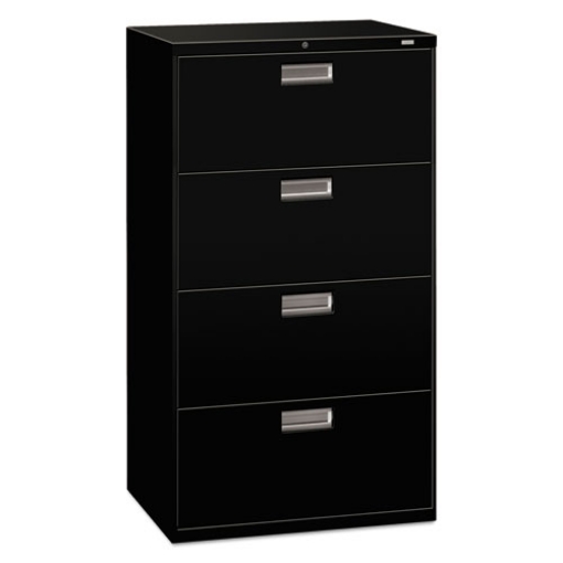 Picture of Brigade 600 Series Lateral File, 4 Legal/letter-Size File Drawers, Black, 30" X 18" X 52.5"