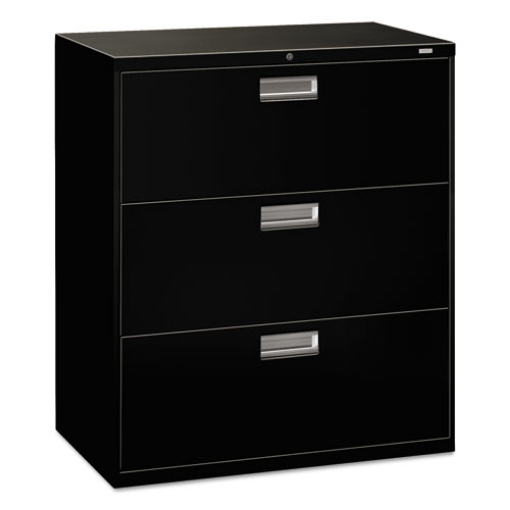 Picture of Brigade 600 Series Lateral File, 3 Legal/letter-Size File Drawers, Black, 36" X 18" X 39.13"